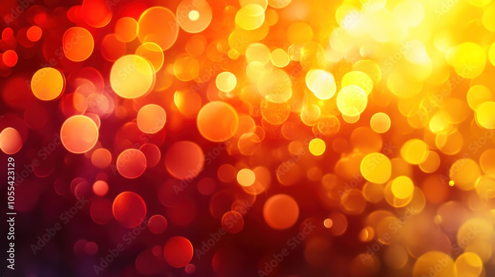 abstract bokeh background featuring a mix of red, orange,