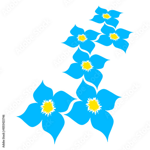 Many Blue Yellow Flower Pattern Design Happy Small Pretty Leaf Beautiful Green Plant Blooming Nature Lover Flowers Gardening Gardeners Thumb Garden Hobby Blooms Blossoms Gardener Leisure Summer