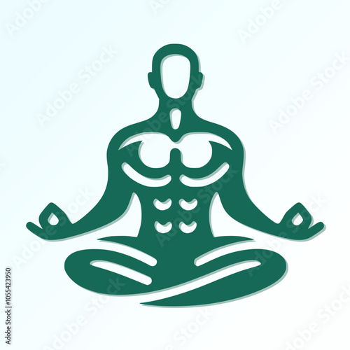 Logo for a yoga studio, combining a figure in meditation