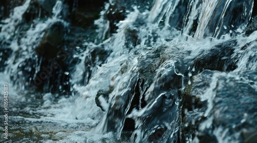 Water cascading over rocks