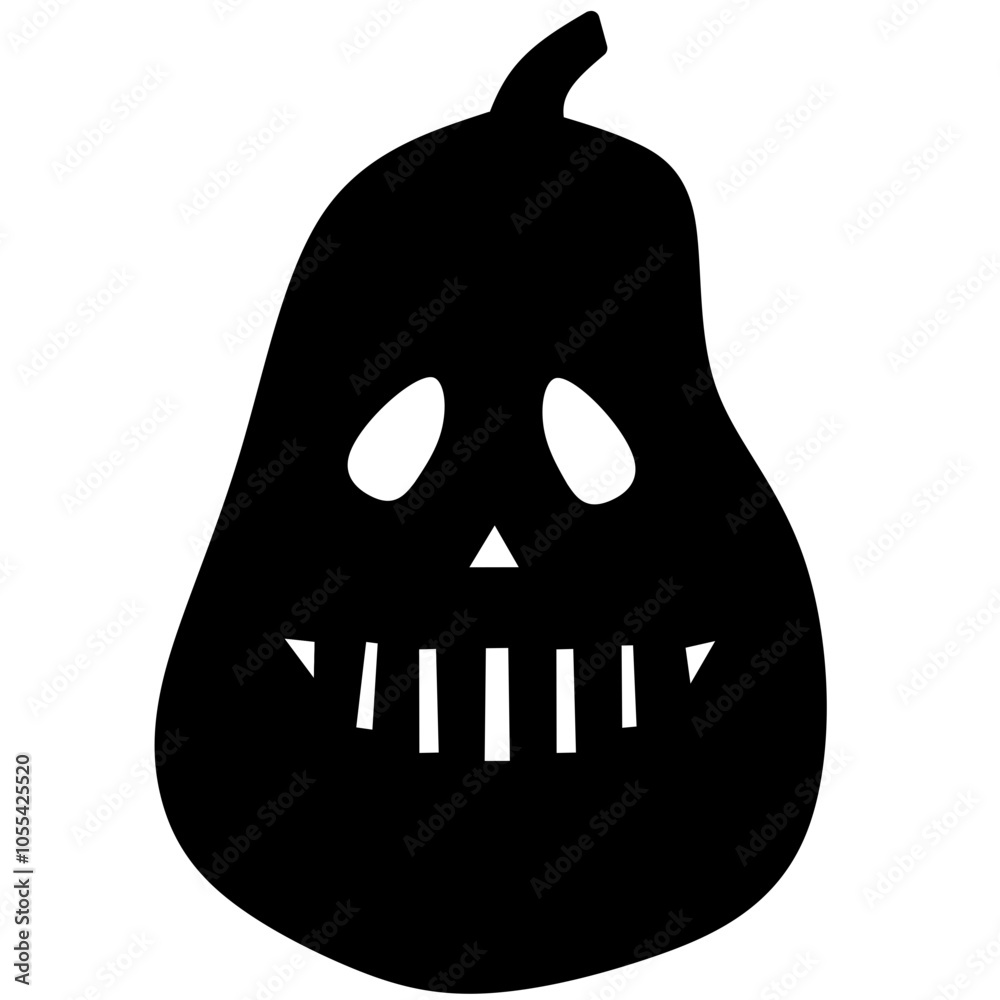 Spooky black jack-o'-lantern vector icon perfect for Halloween designs. Spooky black jack-o'-lantern vector icon perfect for Halloween designs.