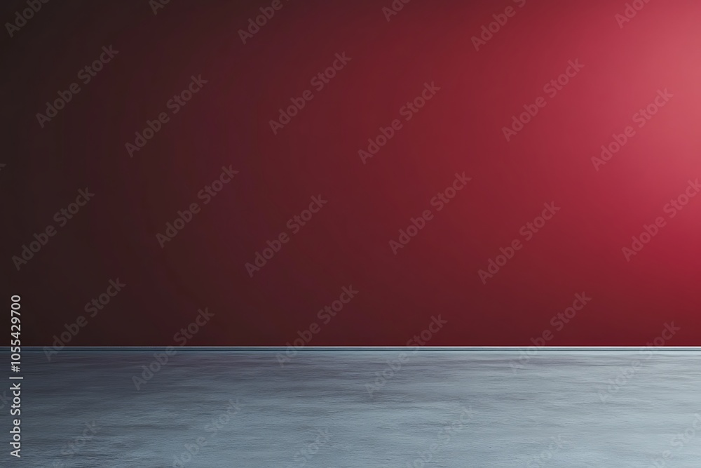 Red Wall and Grey Floor Minimalist Interior Red Wall and Grey Floor Minimalist Interior