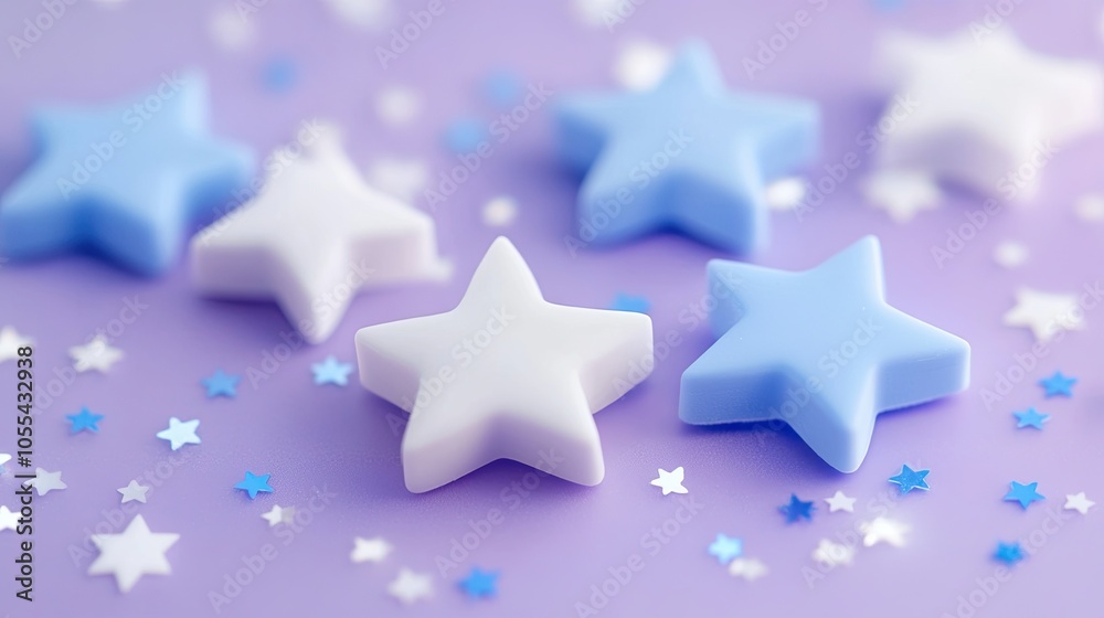 Abstract background with white and blue stars Abstract background with white and blue stars