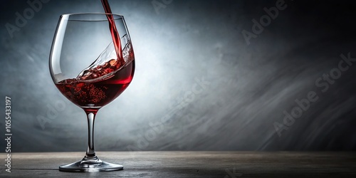 A pour of rich full bodied wine flowing down the side of a sleek glass, bottle, wine, fine dining, pouring