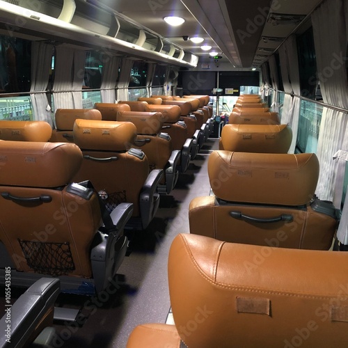Interior of Korean Airport Limousine Bus - Comfortable Seating for Travelers