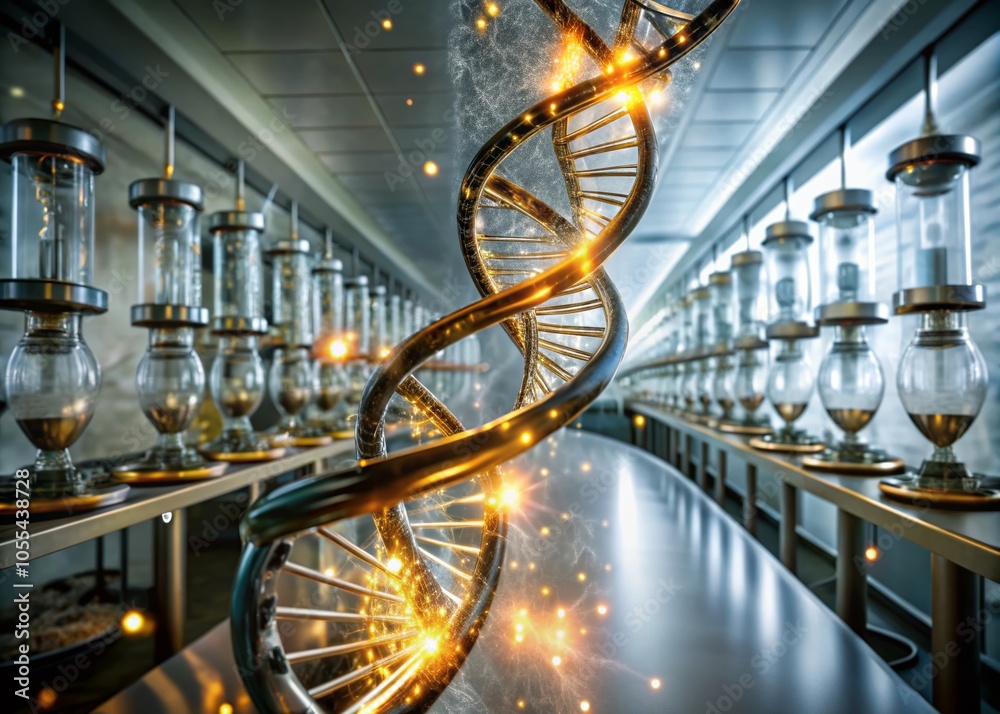 Obraz premium Exploring Genetic Engineering's Impact on Medicine Through Long Exposure Imagery