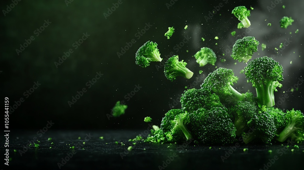 Broccoli and almond stirfry with garlic and ginger, nutrientdense, vitamin C and E boost, bright greens, minimal background Broccoli and almond stirfry with garlic and ginger, nutrientdense, vitamin C and E boost, bright greens, minimal background