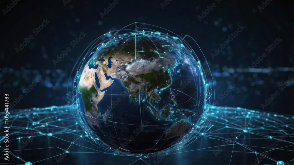 Communication technology with global internet network connected in Europe. Telecommunication and data transfer european connection links. IoT, finance, business, blockchain, security. Communication technology with global internet network connected in Europe. Telecommunication and data transfer european connection links. IoT, finance, business, blockchain, security.