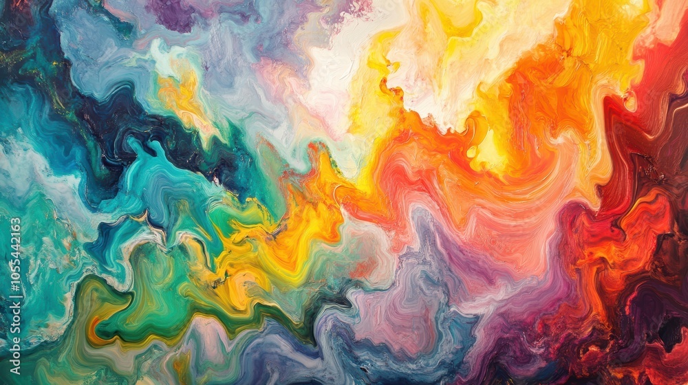 Abstract painting with vibrant colors.