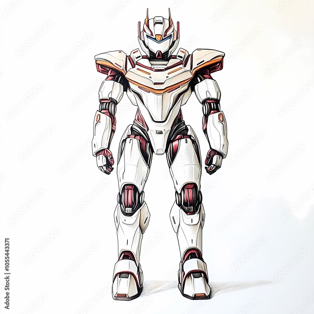 A robot hand drawn with colored pencils, style watercolor, isolated, clipart A robot hand drawn with colored pencils, style watercolor, isolated, clipart