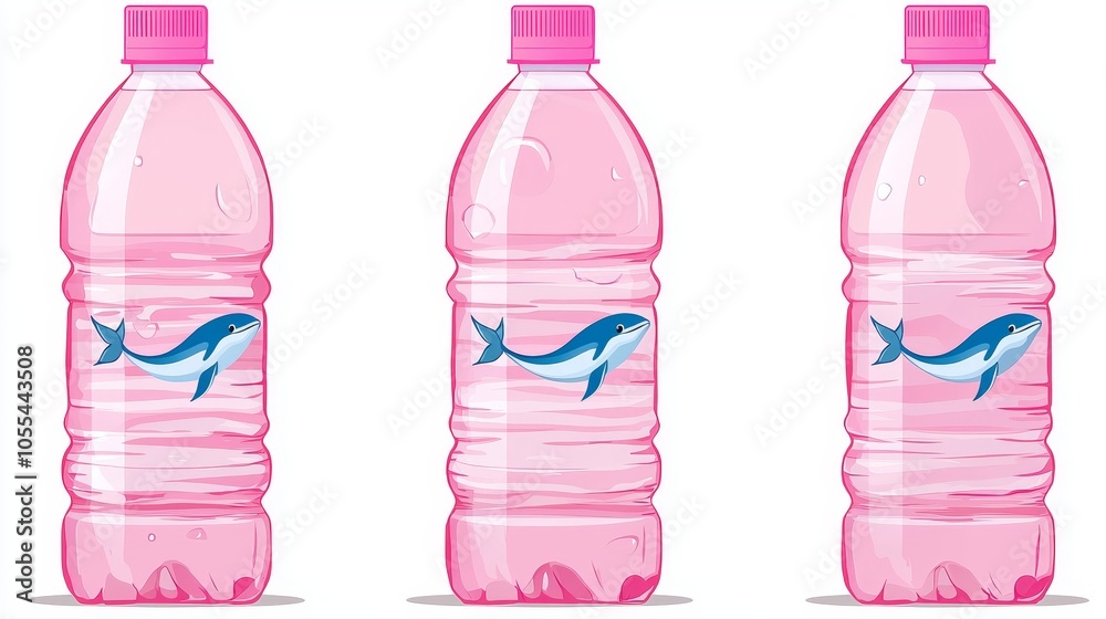 Plastic Pollution Concept Whale Trapped in Water Bottle Plastic Pollution Concept Whale Trapped in Water Bottle