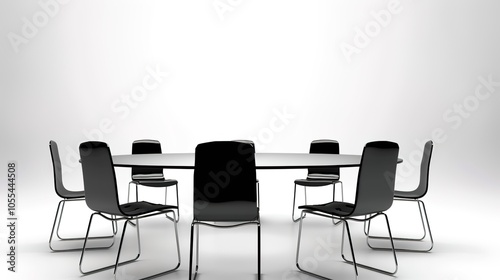 Business meeting with a simple white background showcases professionalism and focus. A clean and elegant setting for important discussions and decision-making