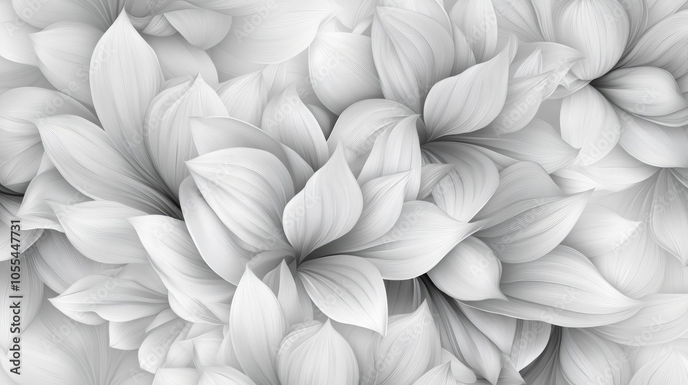 Serene white flowers background, a delicate and pure floral display for elegant designs