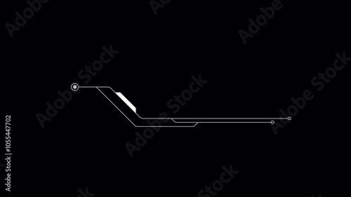 Futuristic technology lower third 4k. Tech HUD interface animation in and out. Motion graphic title or name template.