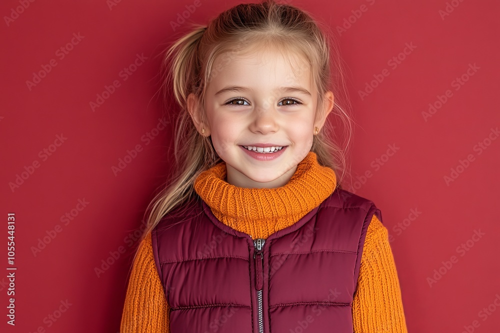 Autumn fashion girl wearing vest and sweater. Trendy and stylish teenager girl smiling. Fall fashion style for teen girl. Fall fashion trend. Cozy sweater. Autumn fashion girl wearing vest and sweater. Trendy and stylish teenager girl smiling. Fall fashion style for teen girl. Fall fashion trend. Cozy sweater.