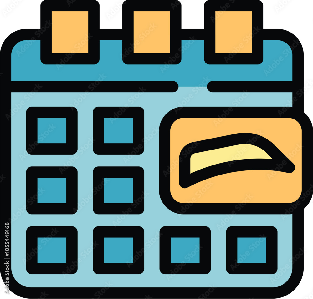 Calendar showing the date of an appointment at a beauty salon for eyebrow shaping Calendar showing the date of an appointment at a beauty salon for eyebrow shaping