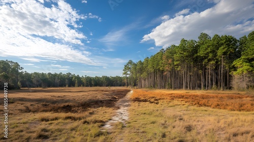 A time-lapse image of a forest area changing due to climate change, illustrating the impact on wildlife populations photo