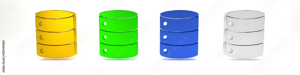 Colorful Server, Data, Web Hosting icon isolated on white background. Minimalism concept. 3D render illustration Colorful Server, Data, Web Hosting icon isolated on white background. Minimalism concept. 3D render illustration