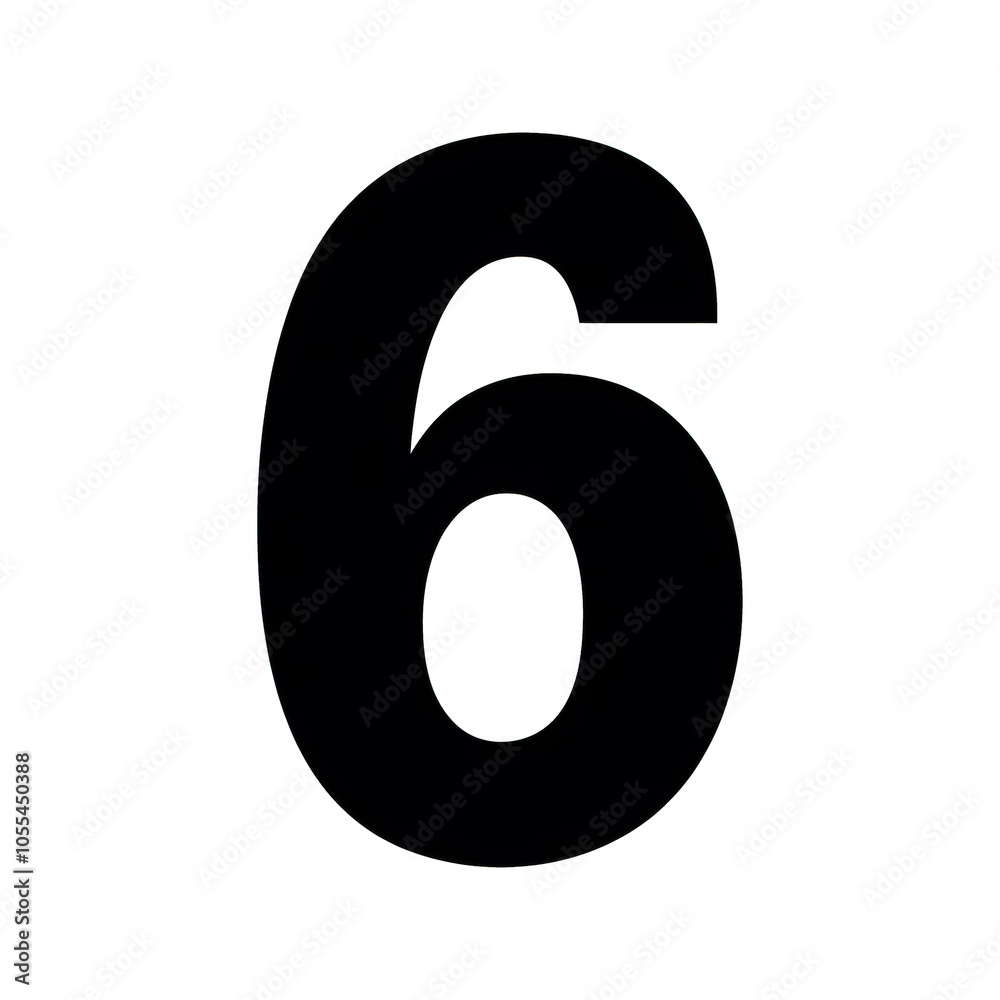 number 6 icon design