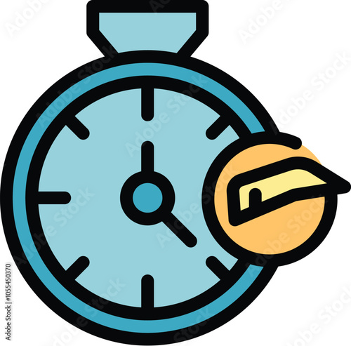 Stopwatch with a speedometer icon symbolizing the concept of time passing quickly