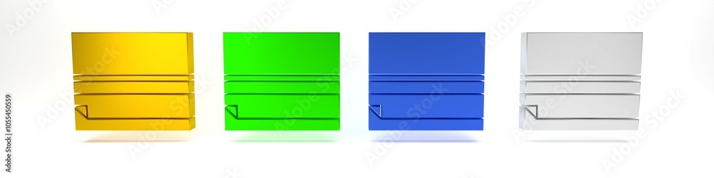 Fototapeta premium Colorful Rolling paper icon isolated on white background. Minimalism concept. 3D render illustration