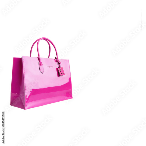 Stylish Pink Shopping Bag on a Transparent Background Perfect for Fashion Retail and E-commerce Promotions