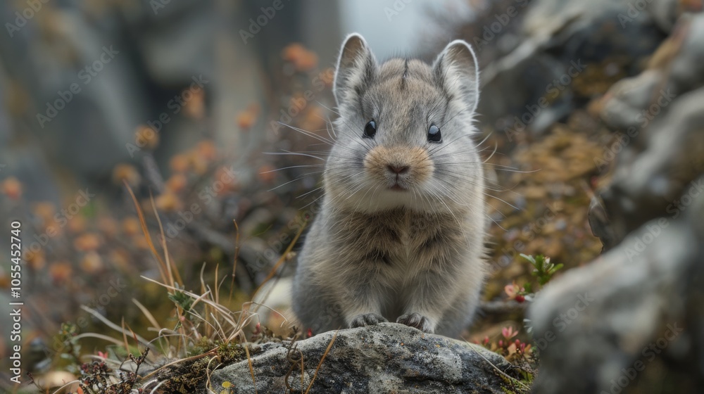 Adorable Pika on Rock in Mountainous Habitat Wildlife Photography Adorable Pika on Rock in Mountainous Habitat Wildlife Photography