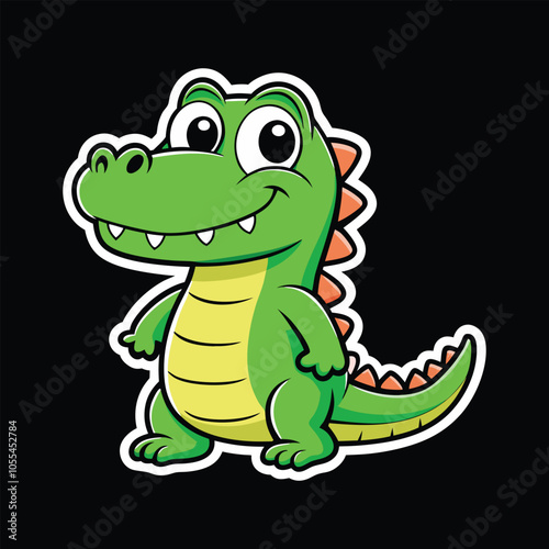 Crocodile wild animal vector cartoon sticker