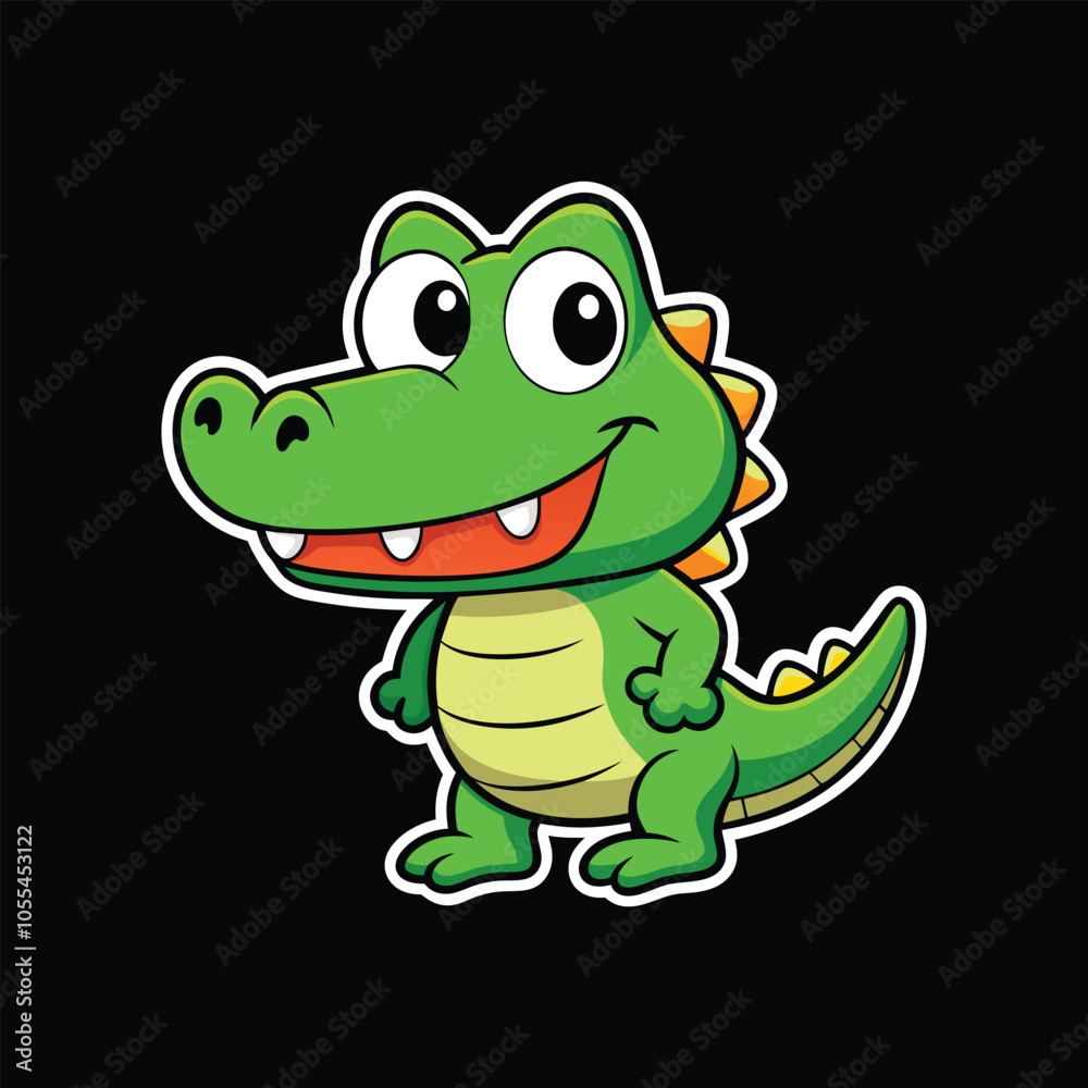 Crocodile wild animal vector cartoon sticker Crocodile wild animal vector cartoon sticker