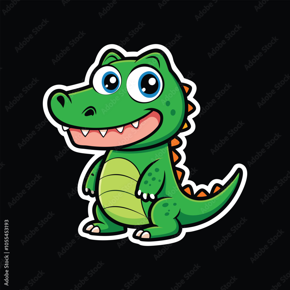 Crocodile wild animal vector cartoon sticker Crocodile wild animal vector cartoon sticker