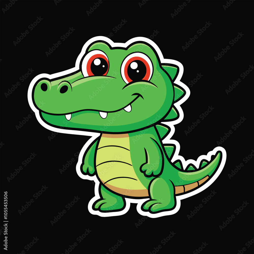 Crocodile wild animal vector cartoon sticker Crocodile wild animal vector cartoon sticker