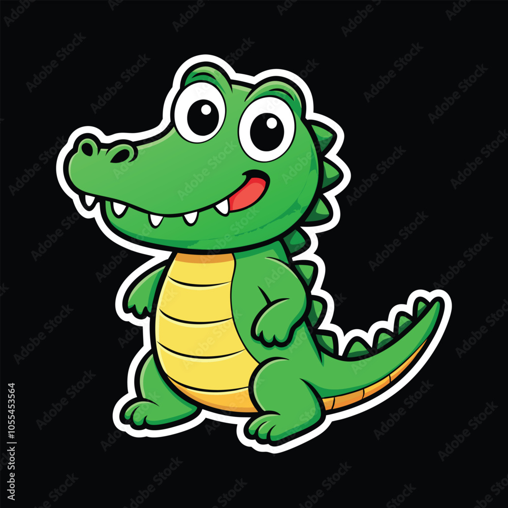 Crocodile wild animal vector cartoon sticker Crocodile wild animal vector cartoon sticker
