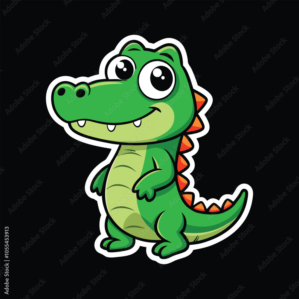 Crocodile wild animal vector cartoon sticker Crocodile wild animal vector cartoon sticker