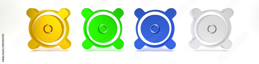 Colorful Stereo speaker icon isolated on white background. Sound system speakers. Music icon. Musical column speaker bass equipment. Minimalism concept. 3D render illustration Colorful Stereo speaker icon isolated on white background. Sound system speakers. Music icon. Musical column speaker bass equipment. Minimalism concept. 3D render illustration