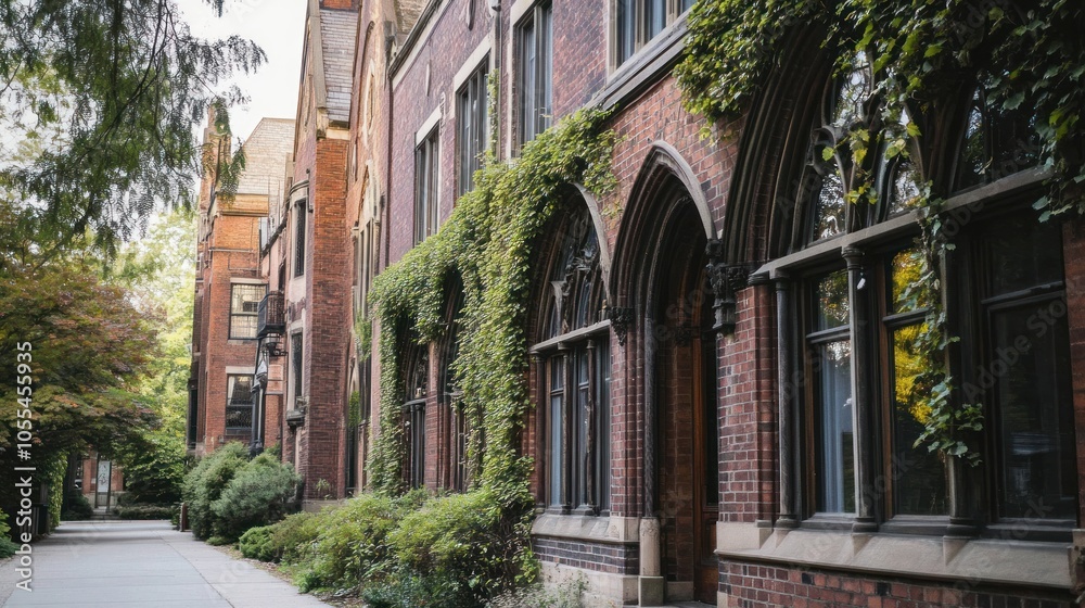 Fototapeta premium Ivy Covered Brick Building