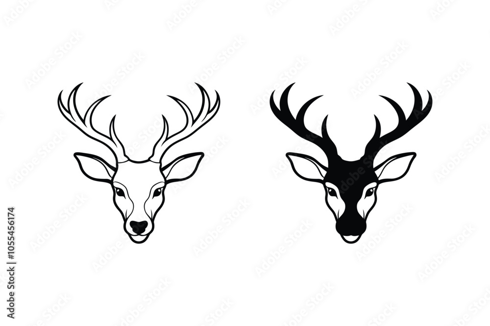 Deer Head Silhouette, Deer Head Vector Art, Deer Head Illustration, Deer Head Bundle. Deer Head Silhouette, Deer Head Vector Art, Deer Head Illustration, Deer Head Bundle.