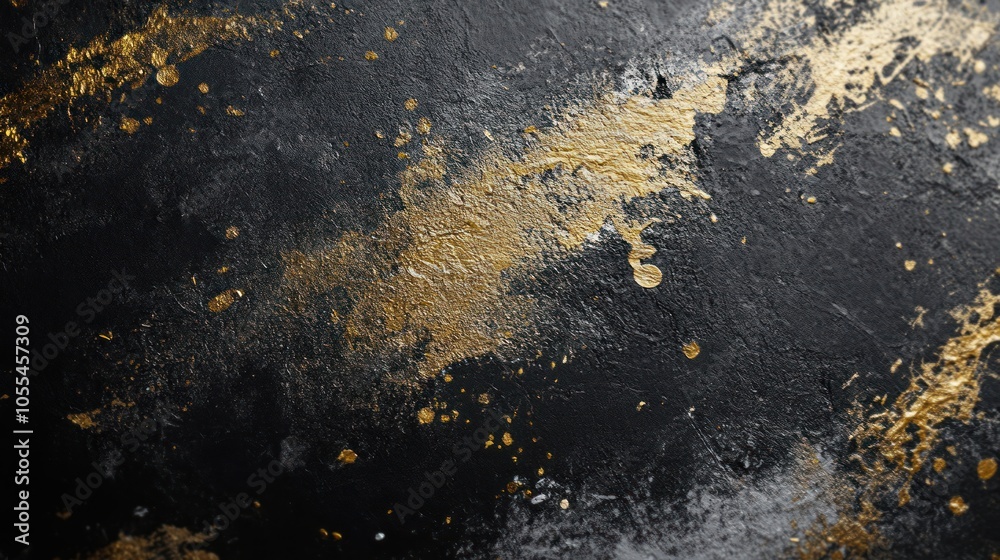 Black and Gold Splashes Abstract Background Black and Gold Splashes Abstract Background