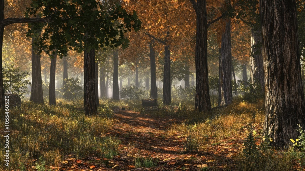 Obraz premium Autumn Forest Path