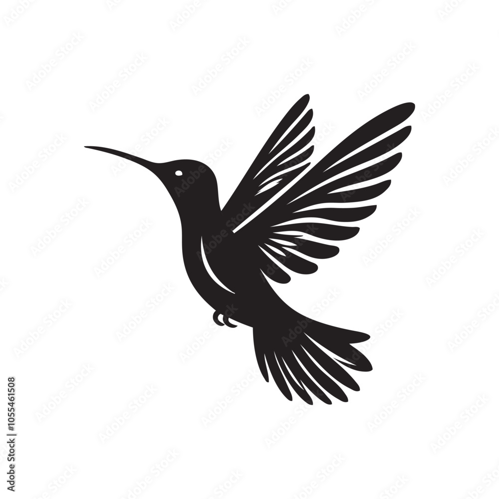 Fototapeta premium Flying birds silhouette flock. hand drawing. Not AI, Vector illustration.