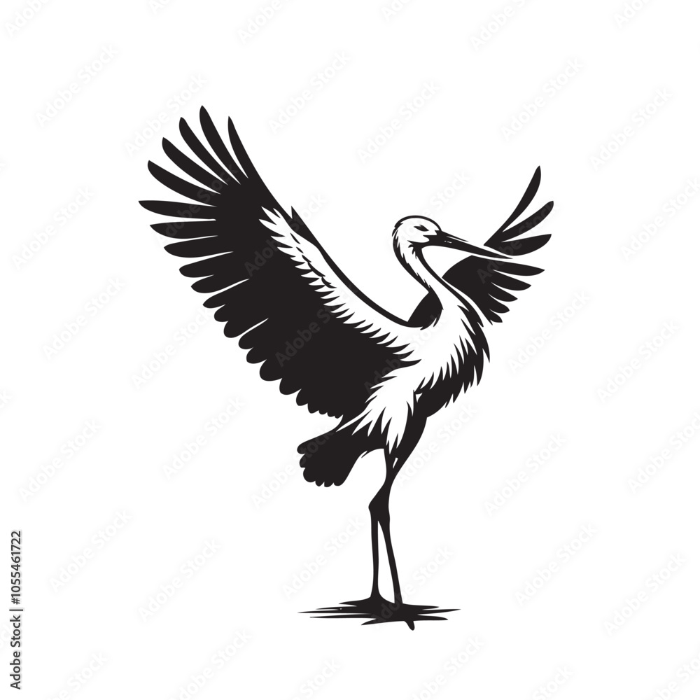 Obraz premium Bird Silhouette vector art illustration. black bird vector design.