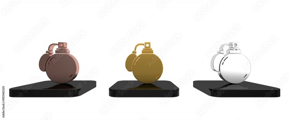Colorful Perfume icon isolated on white background. 8 March. International Happy Women Day. Minimalism concept. 3D render illustration Colorful Perfume icon isolated on white background. 8 March. International Happy Women Day. Minimalism concept. 3D render illustration