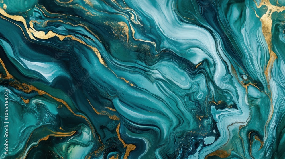 Abstract Swirls of Teal and Gold Abstract Swirls of Teal and Gold