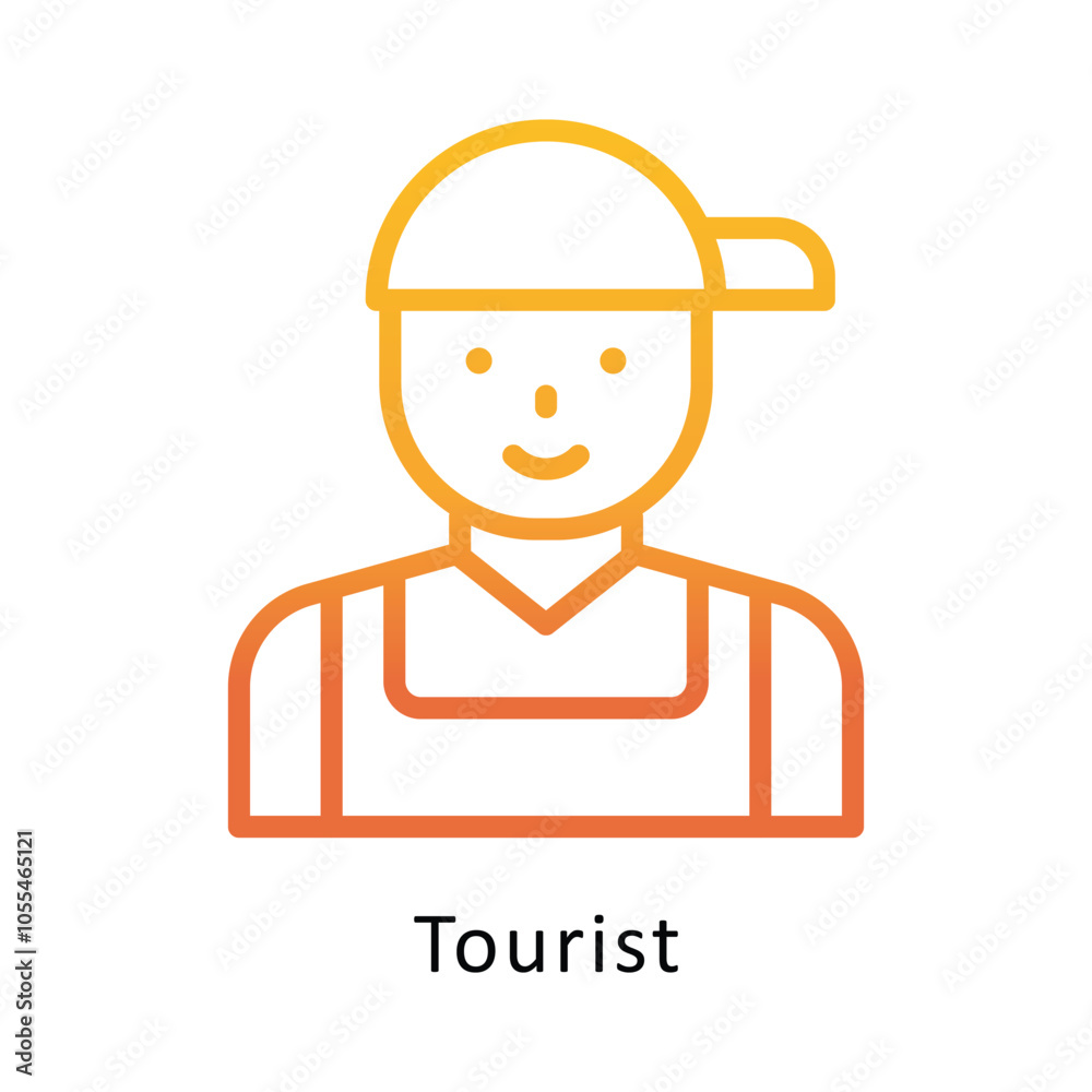 Tourist Vector Outline Gradient Design icon. Winter Travelling Symbol on White backgroud EPS 10 file Tourist Vector Outline Gradient Design icon. Winter Travelling Symbol on White backgroud EPS 10 file