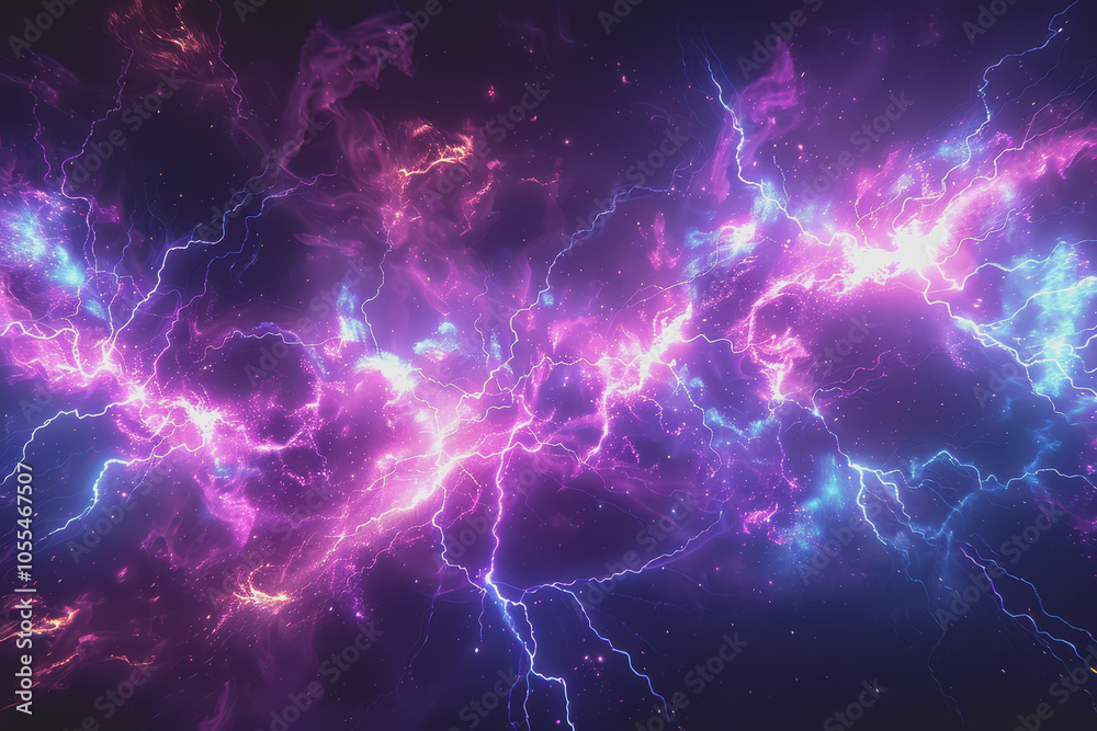 Abstract electric background with vibrant purple and blue lightning. Abstract electric background with vibrant purple and blue lightning.
