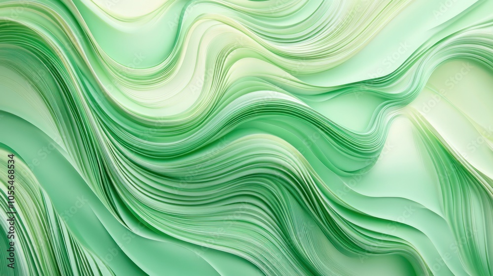 Organic green swirls creating a fluid, harmonious abstract pattern Organic green swirls creating a fluid, harmonious abstract pattern