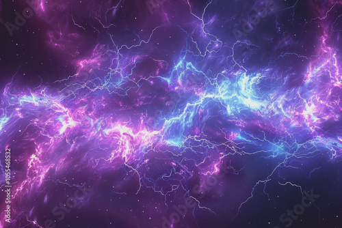 Wallpaper Mural Abstract electric background with vibrant purple and blue lightning. Torontodigital.ca