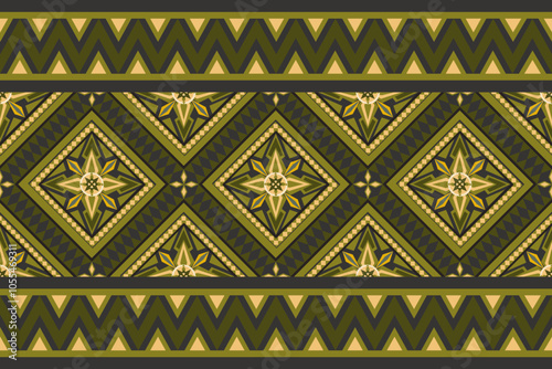 Fabric pattern green yellow color