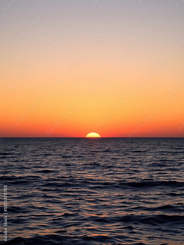 Serene sunset gradient over calm ocean waters, beautiful, nature Serene sunset gradient over calm ocean waters, beautiful, nature