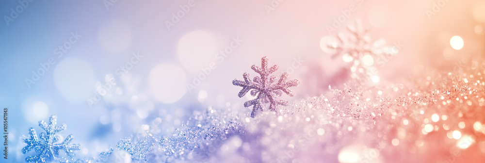 Hintergrund mit Schneeflocken auf Farbverlauf und Lichteffekten Hintergrund mit Schneeflocken auf Farbverlauf und Lichteffekten