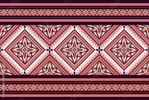 traditional thai pattern in red pink tone